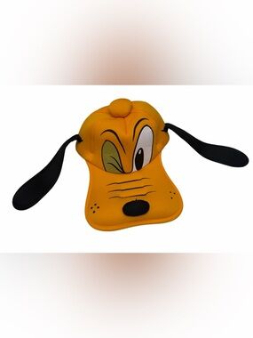 Disney Parks Foam Pluto Dog Face Floppy Ears Hat Yellow Size Adult elastic back